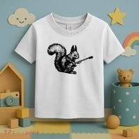 Squirrel Playing Guitar Funny Squirel Guitar Lover Guitar Toddler T-Shirt thumb 3