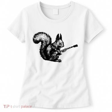 Squirrel Playing Guitar Funny Squirel Guitar Lover Guitar Women's T-Shirt