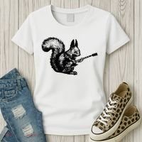 Squirrel Playing Guitar Funny Squirel Guitar Lover Guitar Women's T-Shirt thumb 3
