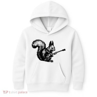 Squirrel Playing Guitar Funny Squirel Guitar Lover Guitar Kids Hoodie