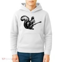 Squirrel Playing Guitar Funny Squirel Guitar Lover Guitar Kids Hoodie thumb 4