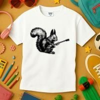 Squirrel Playing Guitar Funny Squirel Guitar Lover Guitar Kids T-Shirt thumb 3