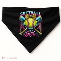 Softball Player Girl Ice Cream Softball Drip USA-Made Doggie Bandana thumb 0