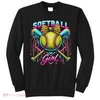 Softball Player Girl Ice Cream Softball Drip Sweatshirt thumb 0