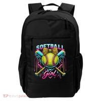 Softball Player Girl Ice Cream Softball Drip Backpack thumb 0