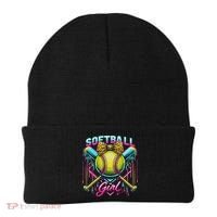 Softball Player Girl Ice Cream Softball Drip Beanie thumb 0