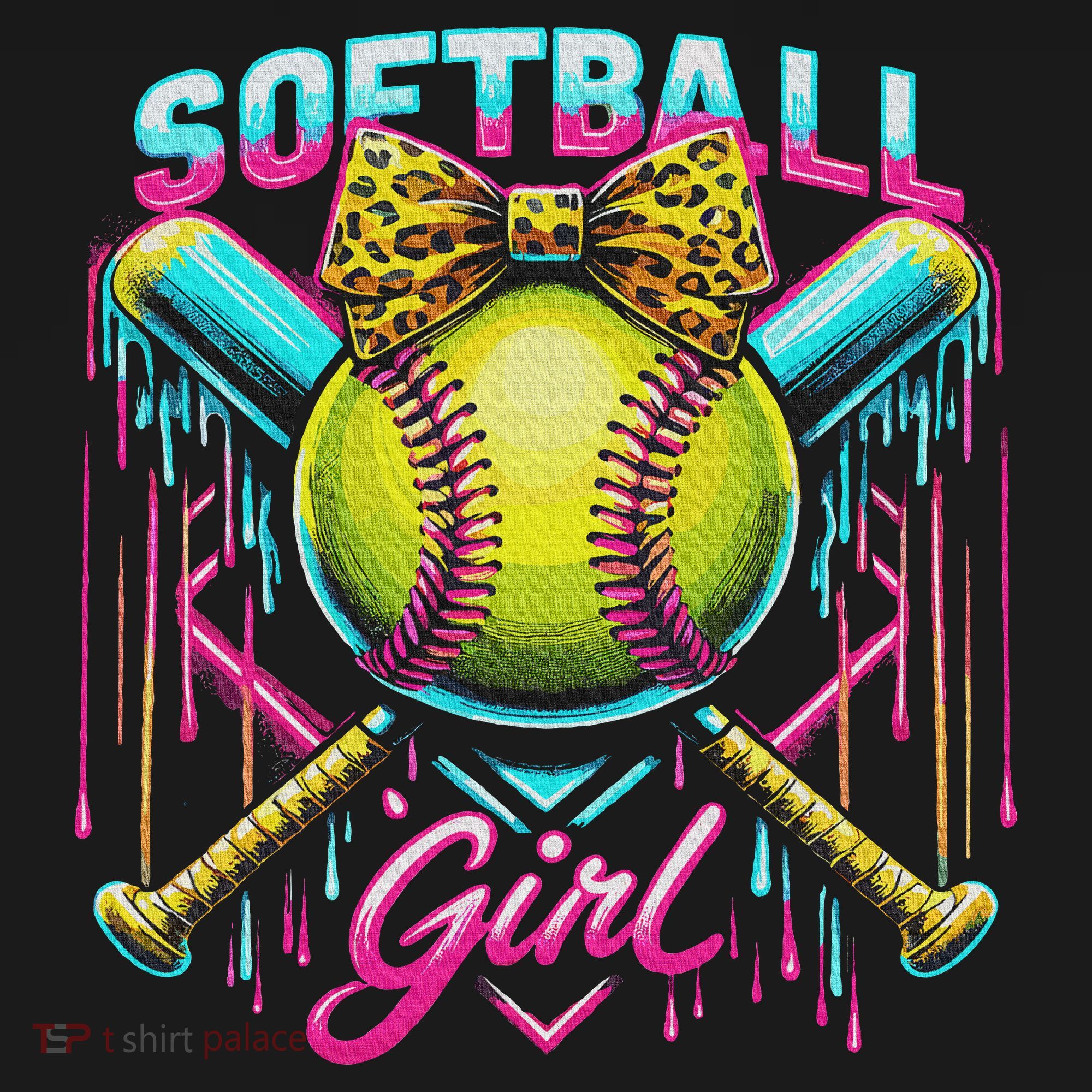 Softball Player Girl Ice Cream Softball Drip Mousepad