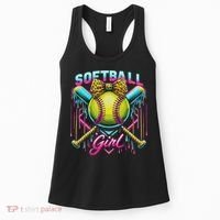 Softball Player Girl Ice Cream Softball Drip Women's Tank Top thumb 0