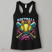 Softball Player Girl Ice Cream Softball Drip Women's Tank Top thumb 3
