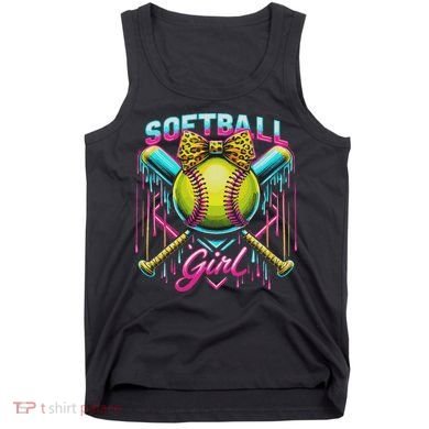 Softball Player Girl Ice Cream Softball Drip Tank Top