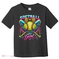 Softball Player Girl Ice Cream Softball Drip Toddler T-Shirt thumb 0