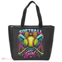 Softball Player Girl Ice Cream Softball Drip Tote Bag thumb 0