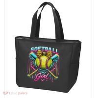Softball Player Girl Ice Cream Softball Drip Tote Bag thumb 3