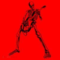 Skeleton Playing Guitar Santa Hat thumb 1