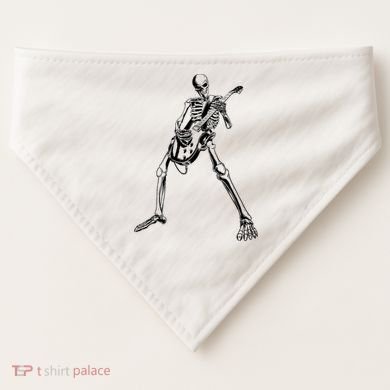 Skeleton Playing Guitar USA-Made Doggie Bandana