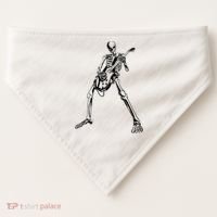 Skeleton Playing Guitar USA-Made Doggie Bandana thumb 0