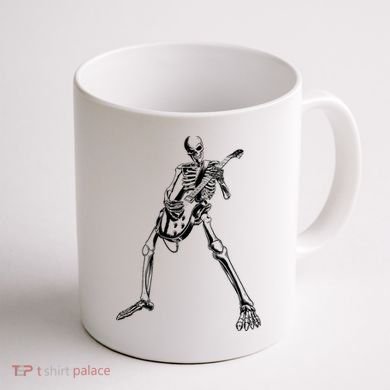 Skeleton Playing Guitar Coffee Mug back