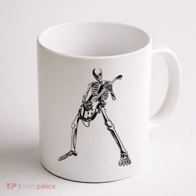 Skeleton Playing Guitar Coffee Mug back