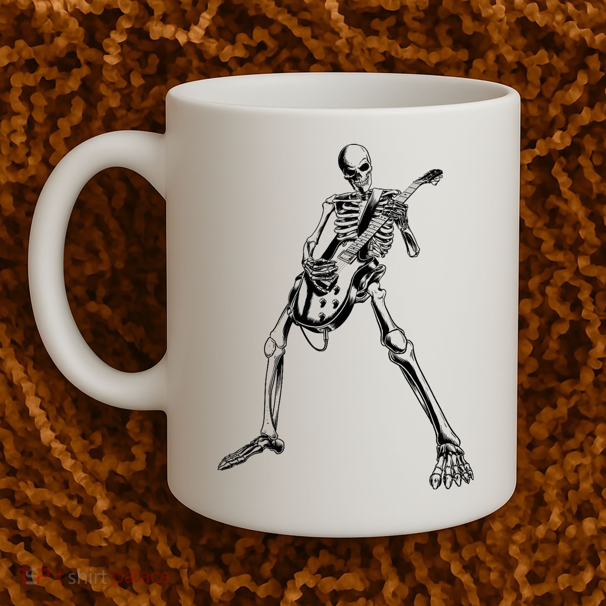 Skeleton Playing Guitar Coffee Mug