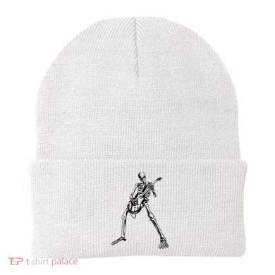 Skeleton Playing Guitar Beanie