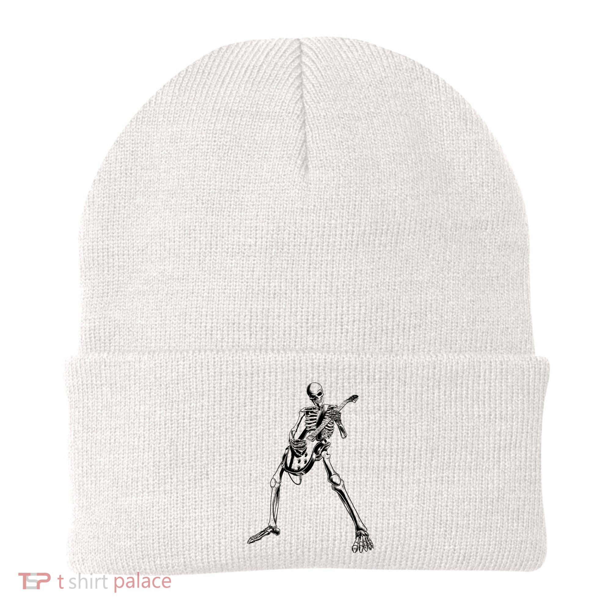Skeleton Playing Guitar Beanie