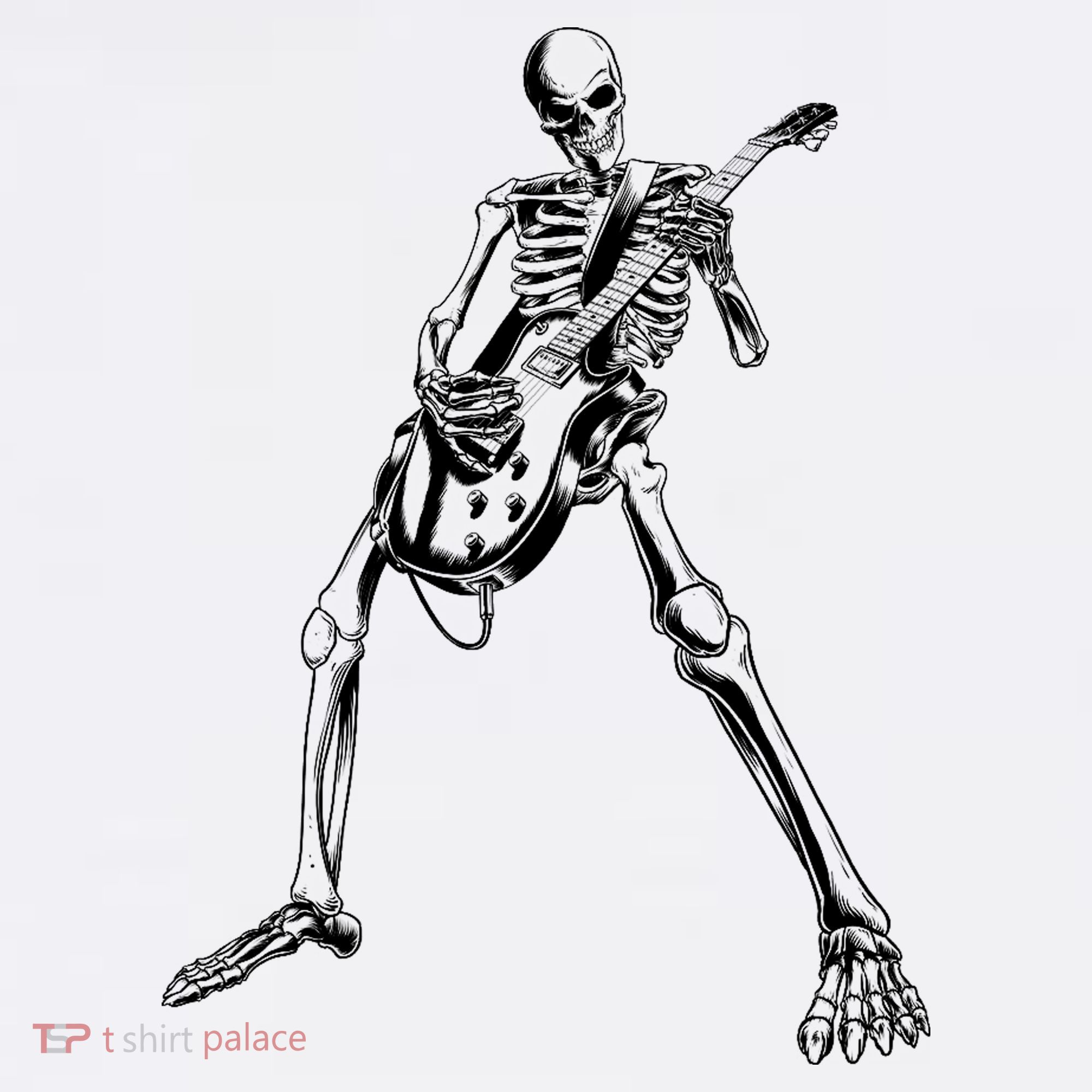 Skeleton Playing Guitar Pajama Set