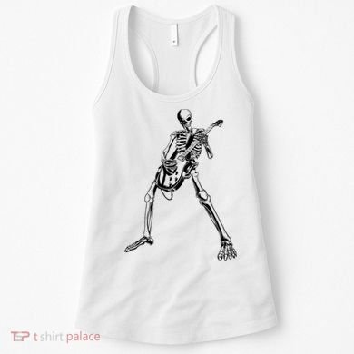 Skeleton Playing Guitar Women's Tank Top