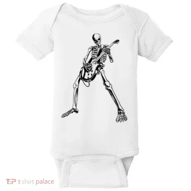 Skeleton Playing Guitar Baby Bodysuit