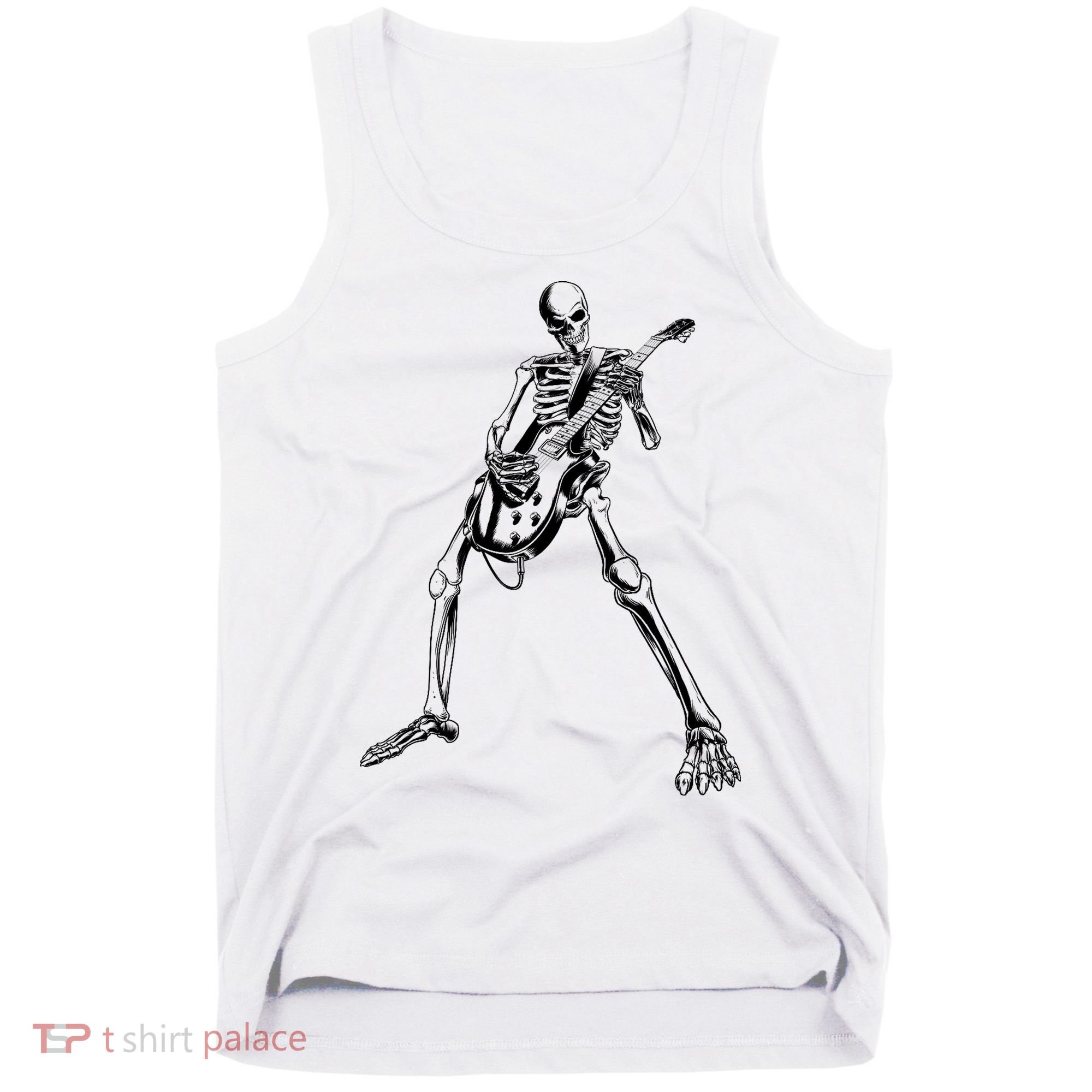 Skeleton Playing Guitar Tank Top