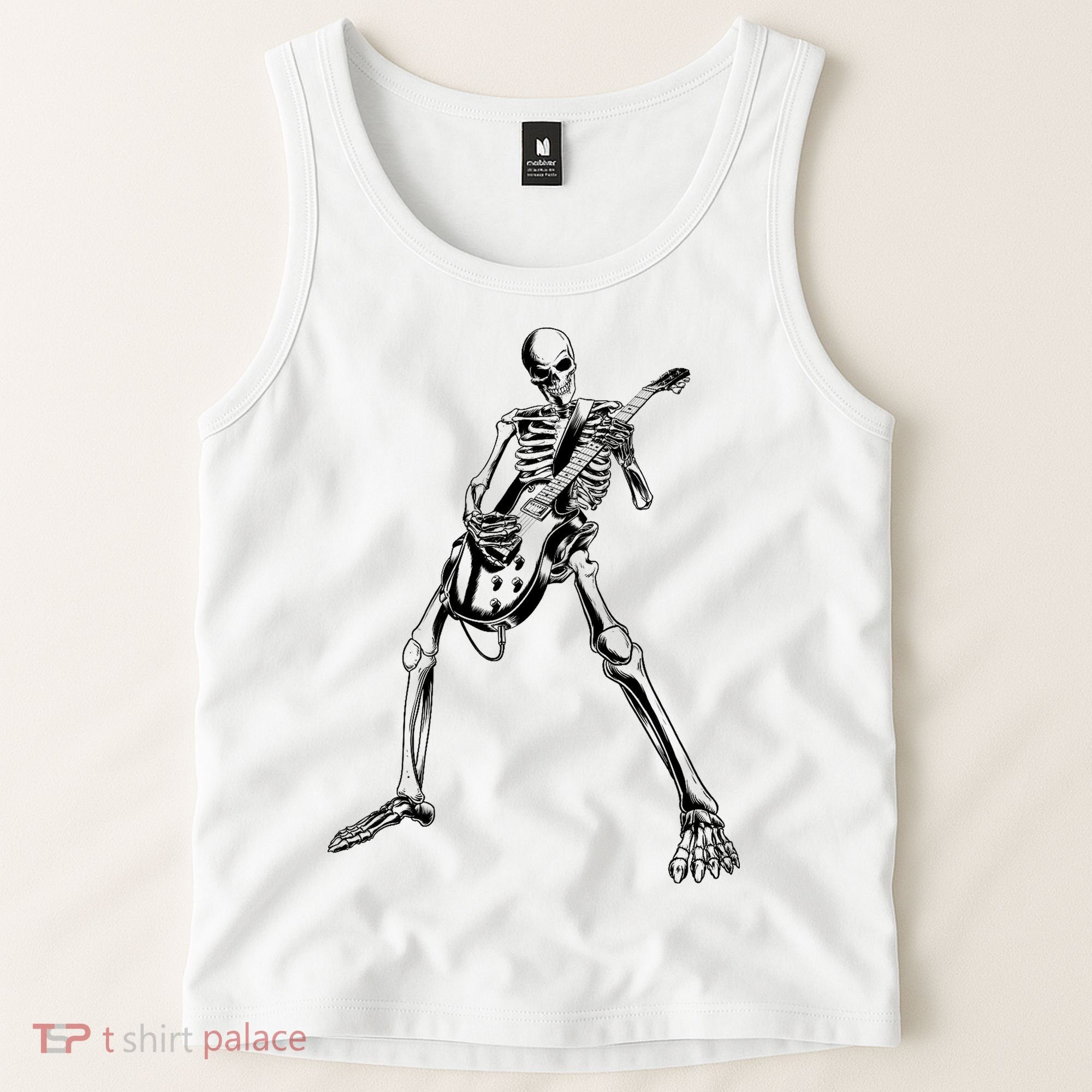 Skeleton Playing Guitar Tank Top