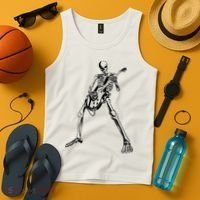 Skeleton Playing Guitar Tank Top thumb 4