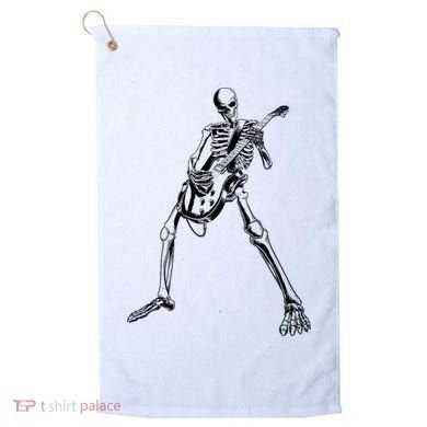 Skeleton Playing Guitar Golf Towel