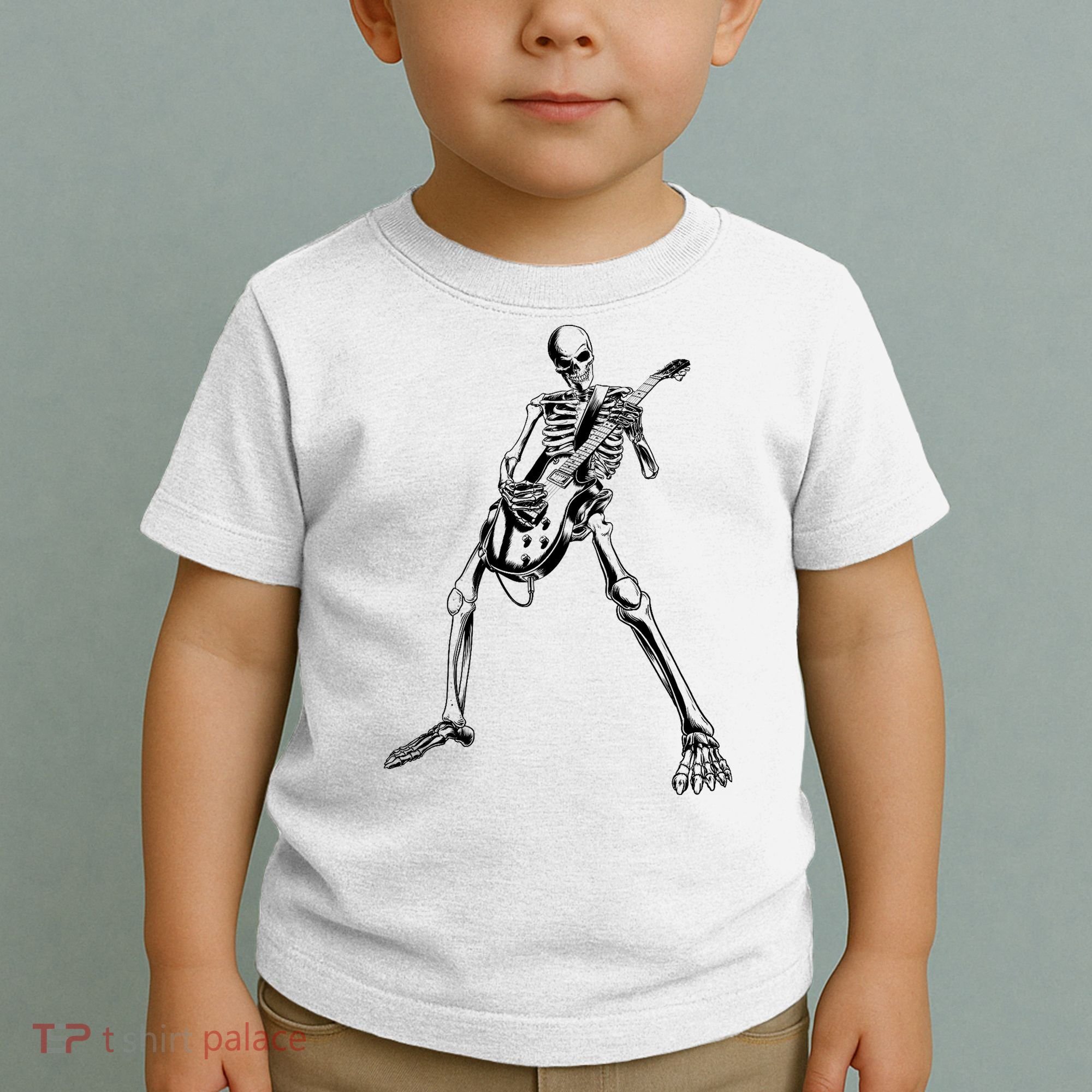 Skeleton Playing Guitar Toddler T-Shirt
