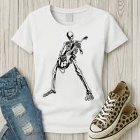 Skeleton Playing Guitar Women's T-Shirt thumb 3