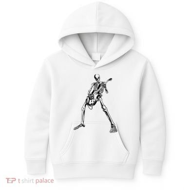 Skeleton Playing Guitar Kids Hoodie