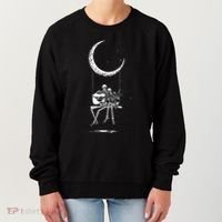 Skeleton Playing Guitar Graphic Band Tees Rock And Roll Moon Women's Sweatshirt thumb 0