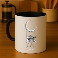 Skeleton Playing Guitar Graphic Band Tees Rock And Roll Moon Coffee Mug thumb 4