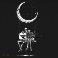 Skeleton Playing Guitar Graphic Band Tees Rock And Roll Moon Kids Hoodie thumb 5