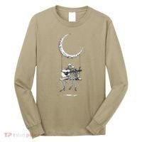 Skeleton Playing Guitar Graphic Band Tees Rock And Roll Moon Long Sleeve Shirt thumb 0