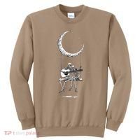 Skeleton Playing Guitar Graphic Band Tees Rock And Roll Moon Sweatshirt thumb 0