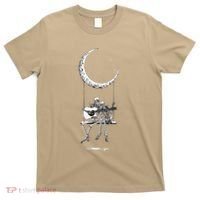 Skeleton Playing Guitar Graphic Band Tees Rock And Roll Moon T-Shirt thumb 0