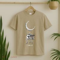 Skeleton Playing Guitar Graphic Band Tees Rock And Roll Moon T-Shirt thumb 2