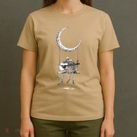 Skeleton Playing Guitar Graphic Band Tees Rock And Roll Moon T-Shirt thumb 4