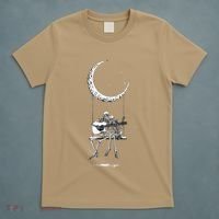 Skeleton Playing Guitar Graphic Band Tees Rock And Roll Moon T-Shirt thumb 5