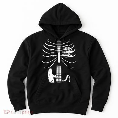 skeleton playing guitar electric Acoustic Classical Hoodie