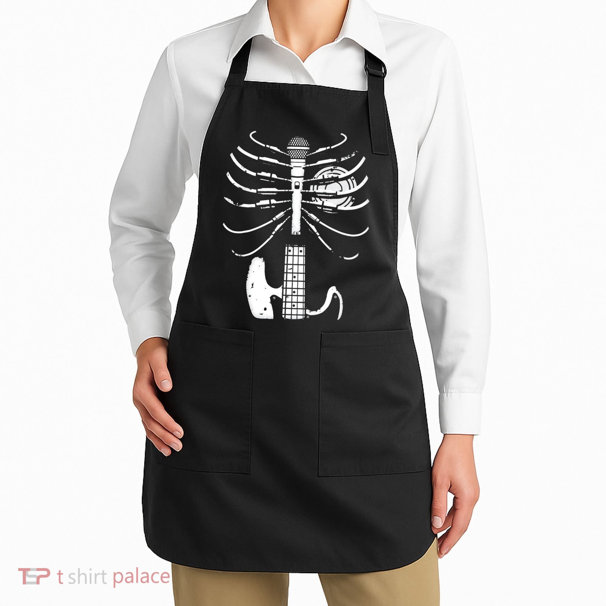 skeleton playing guitar electric Acoustic Classical Apron