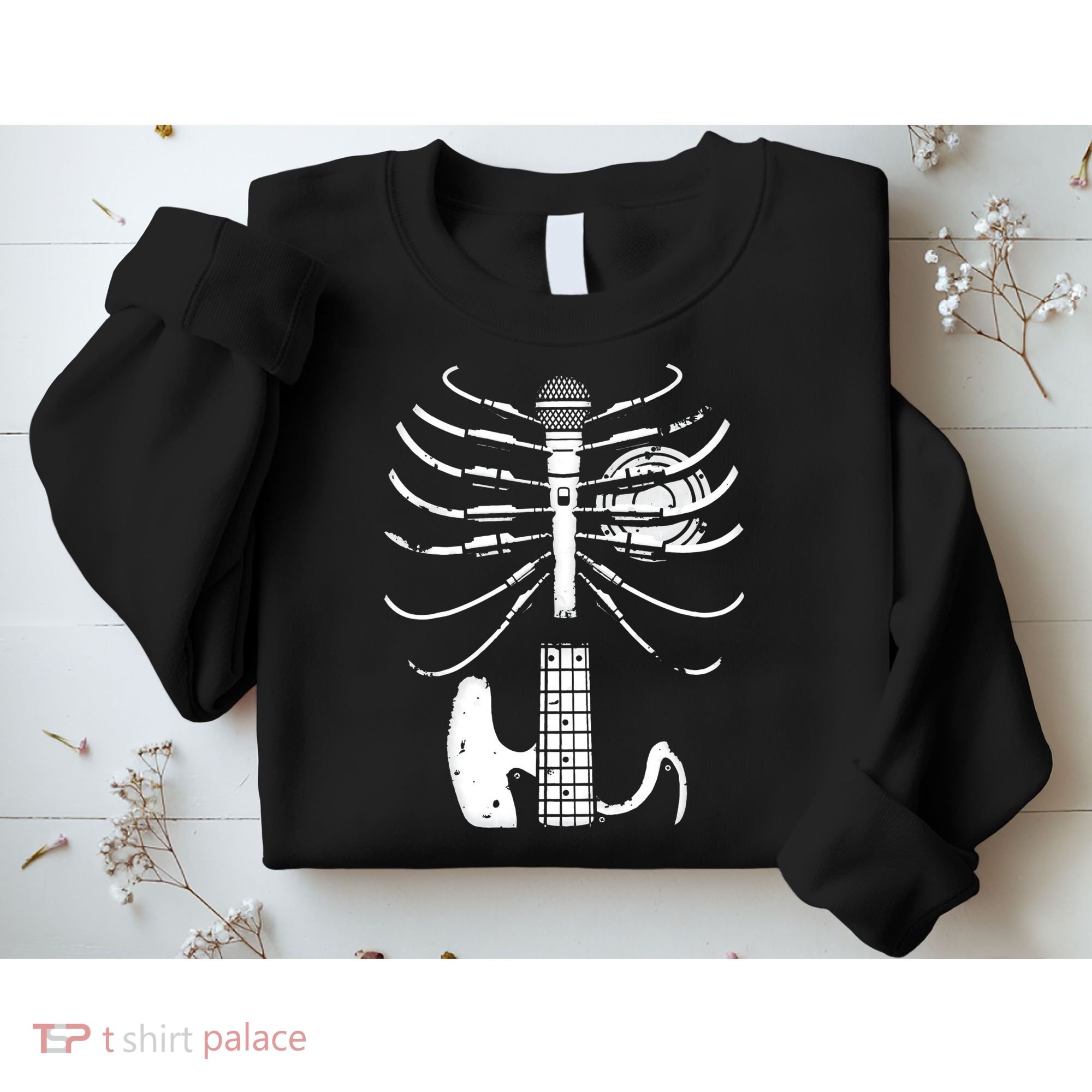 skeleton playing guitar electric Acoustic Classical Sweatshirt