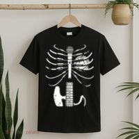 skeleton playing guitar electric Acoustic Classical T-Shirt thumb 2