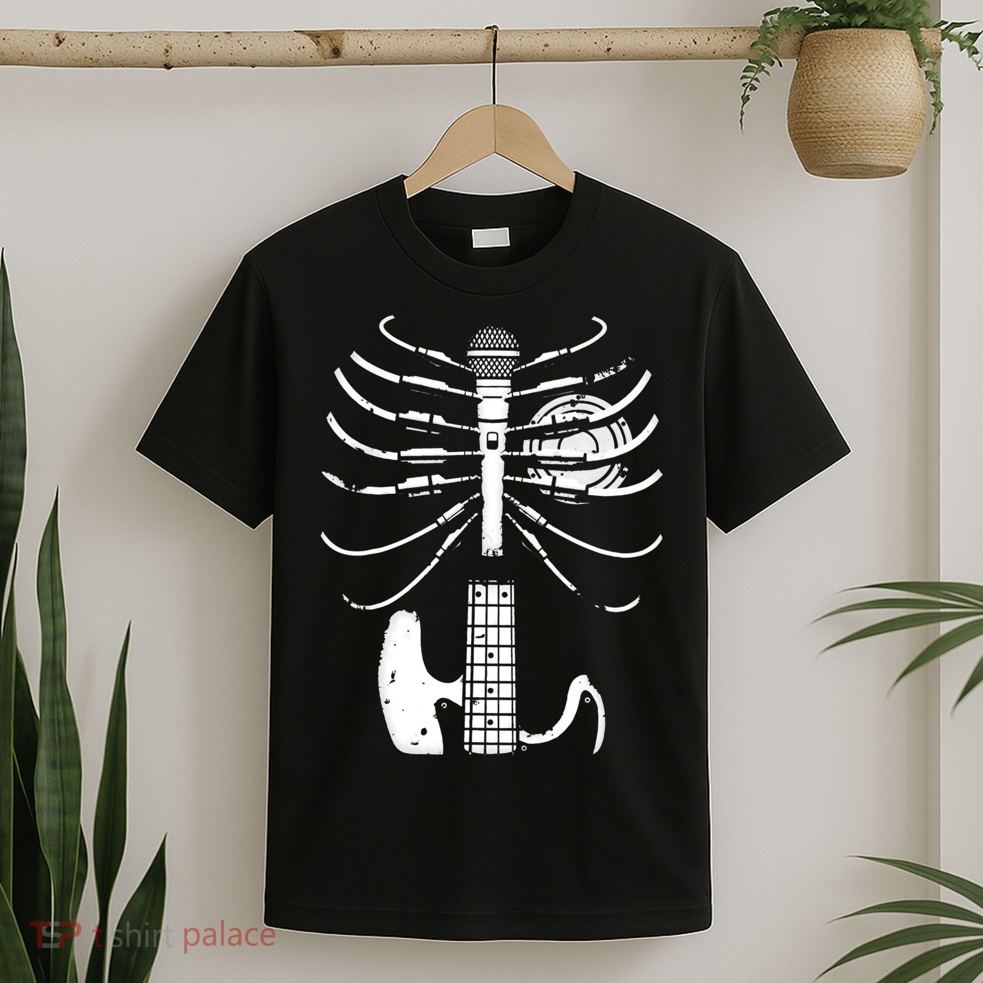 skeleton playing guitar electric Acoustic Classical T-Shirt