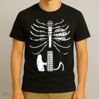 skeleton playing guitar electric Acoustic Classical T-Shirt thumb 3